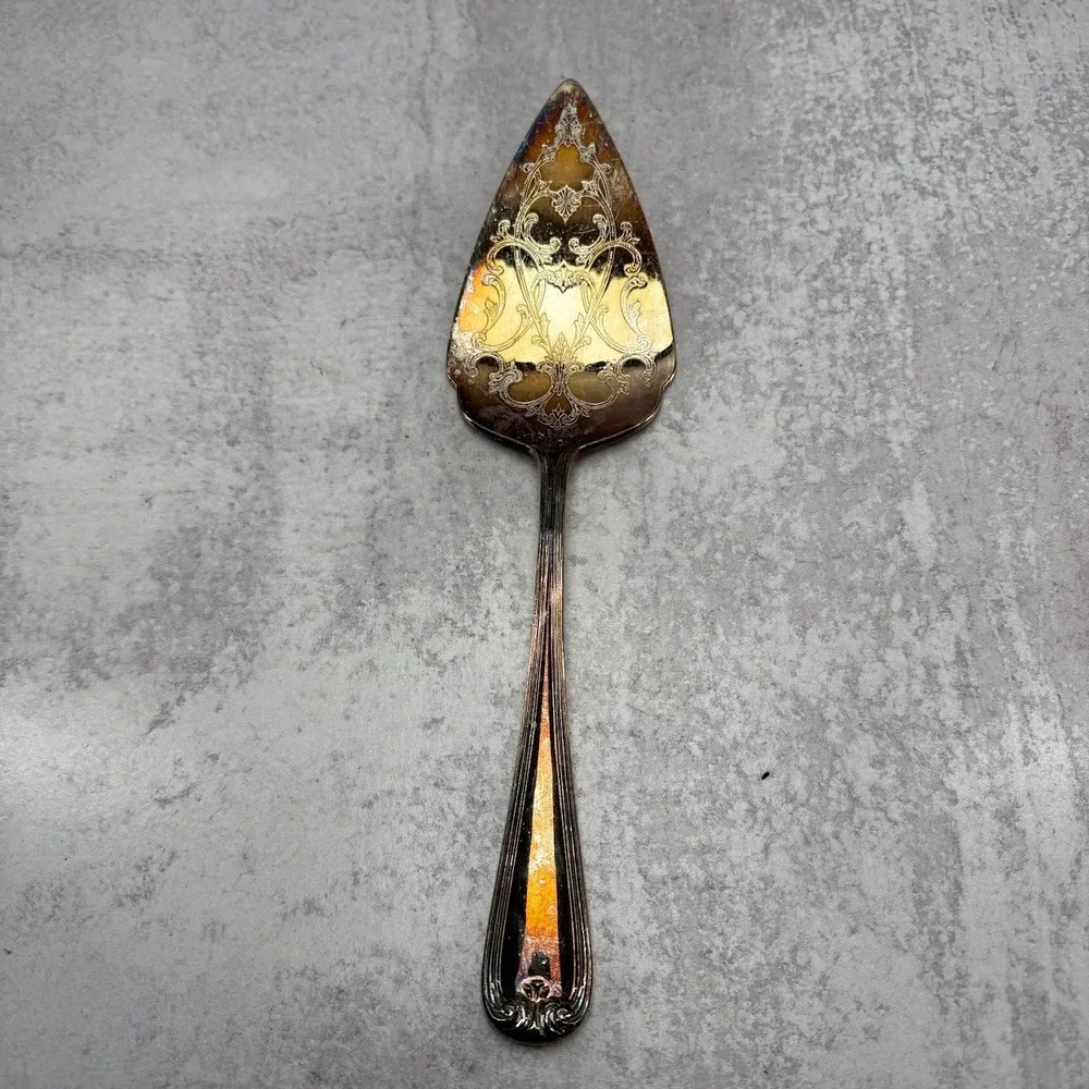 Vintage Silver Plated Pie‎ Serving Utensils 5 Set - Gorham Heritage Salad Tongs